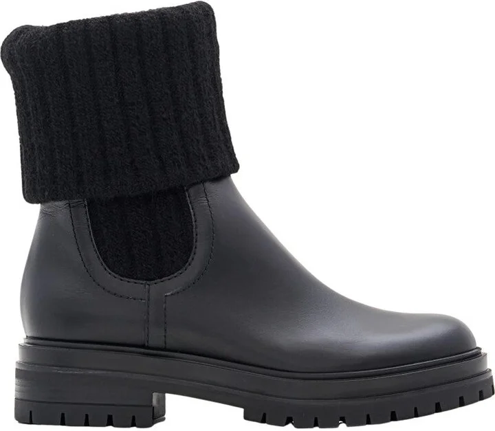 Calf And Knit Ankle Boots