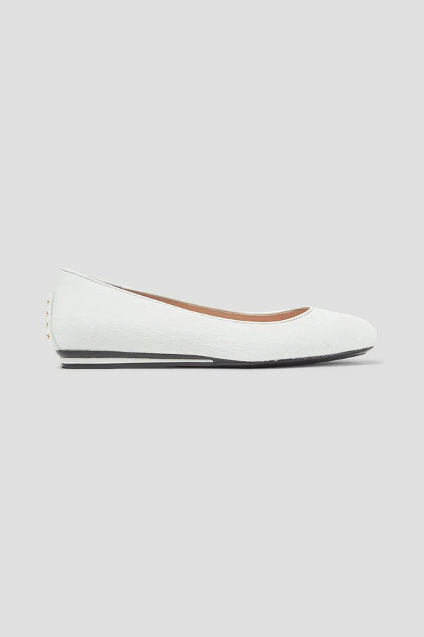 Calf hair ballet flats
