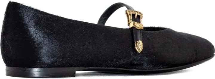 Calf-Hair Buckled Ballet Flats - Image 3