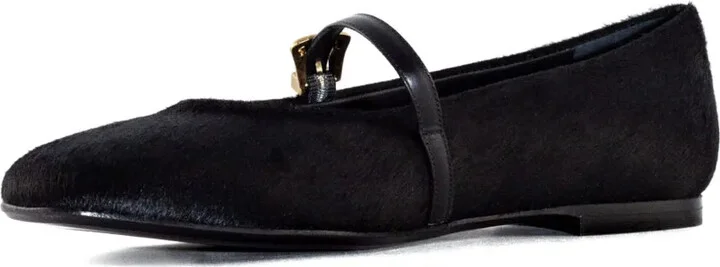 Calf-Hair Buckled Ballet Flats - Image 4