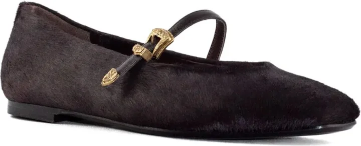 Calf-Hair Buckled Ballet Flats - Image 2