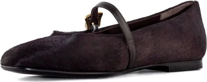 Calf-Hair Buckled Ballet Flats - Image 4