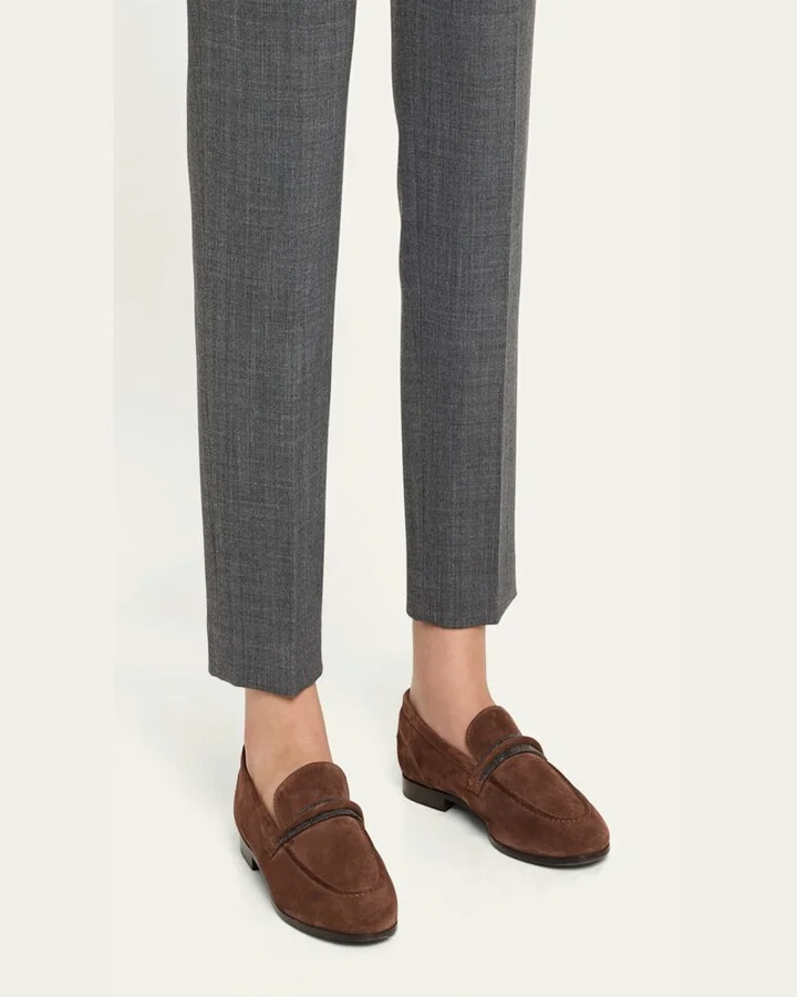 Calf Hair Loafers with Monili Bar Strap - Image 3