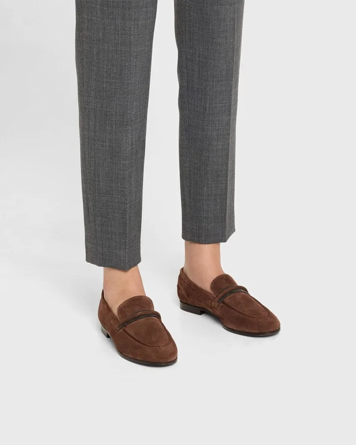 Calf Hair Loafers with Monili Bar Strap - Image 5