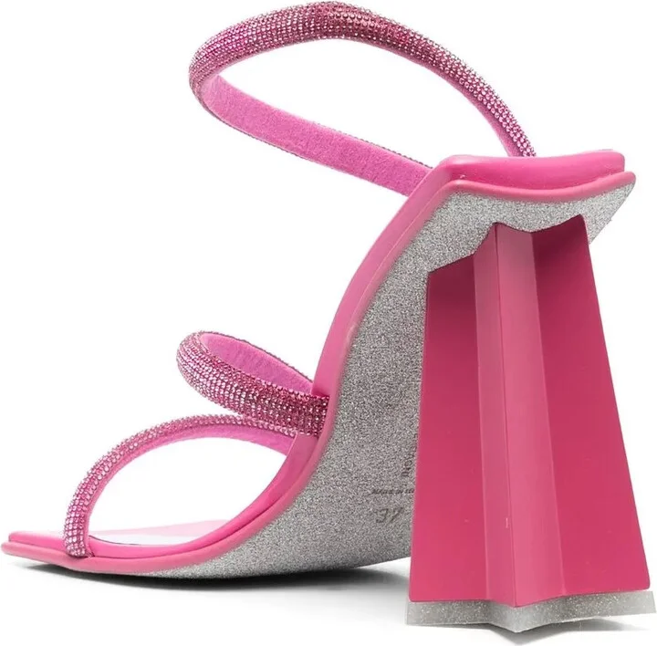 Calf-Leather Crystal-Embellished Sandals - Image 3