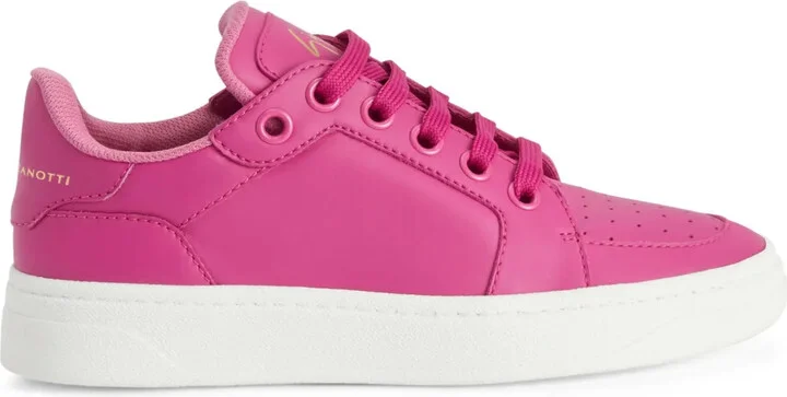 Calf-Leather Lace-Up Sneakers