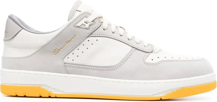 Calf-Leather Lace-Up Sneakers