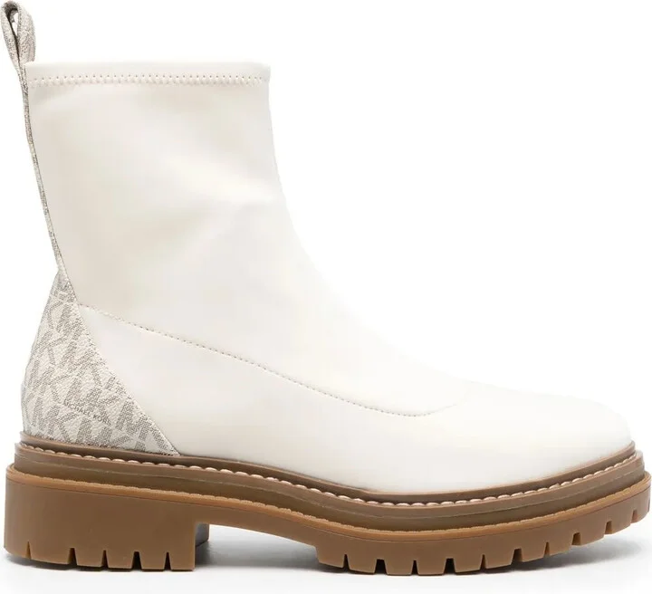 Calf-Leather Logo-Print Ankle-Boots