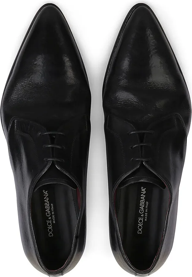 calf leather pointed Derby shoes - Image 4