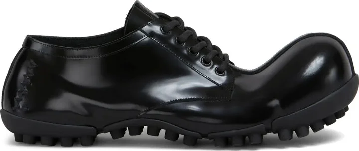 Calf-Leather Round-Toe Derby Shoes