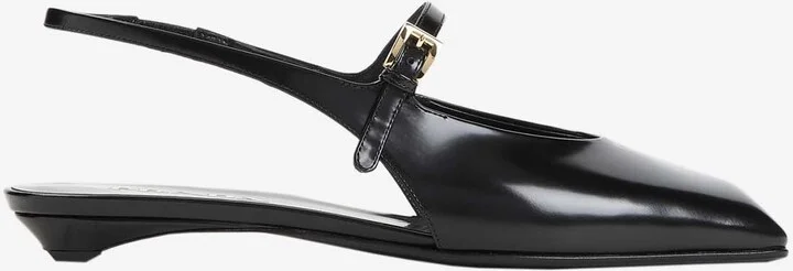 Calf Leather Slingback Flats