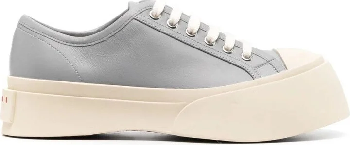 Calf Leather Sneakers With Rounded Toe