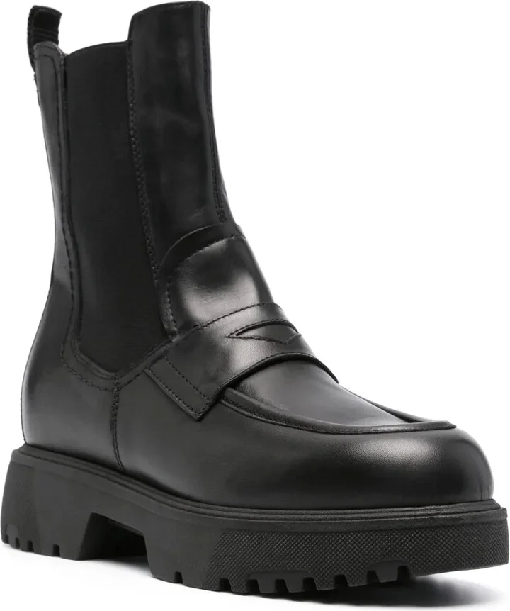 Calf-Length Leather Boots - Image 2