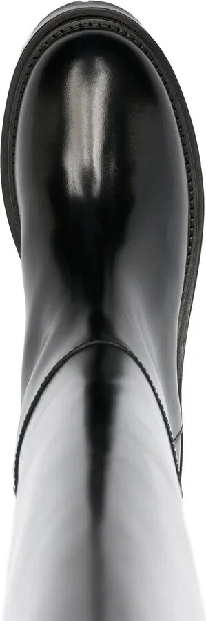 Calf-Length Leather Boots - Image 4