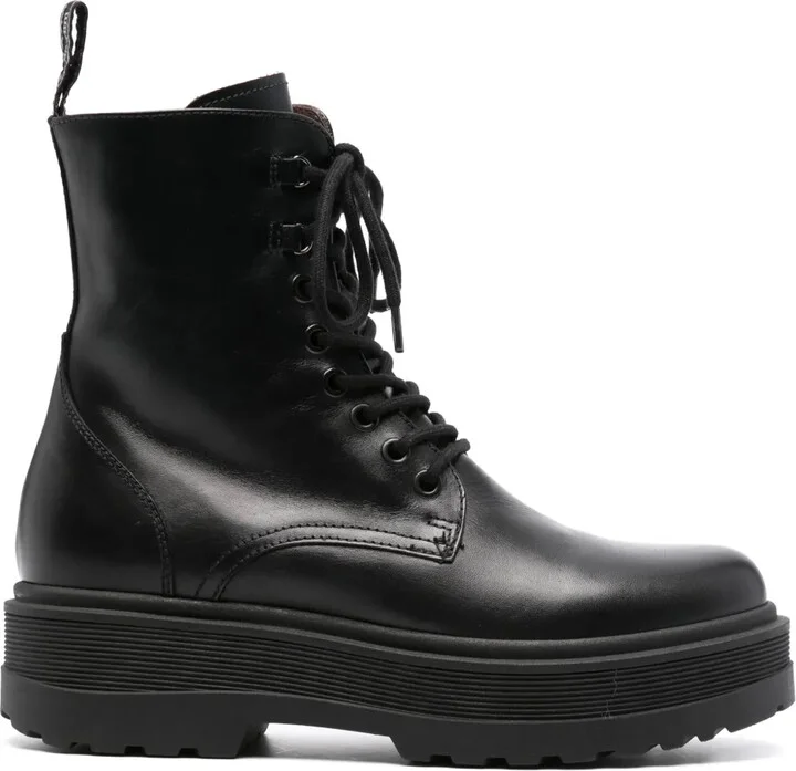Calf-Length Leather Boots