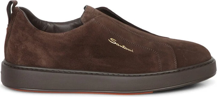 Calf Suede Slip-On Sneakers With Rubber Sole For Men