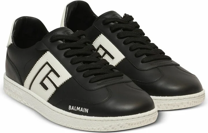 Calfskin Balmain Swan Trainers - Image 3