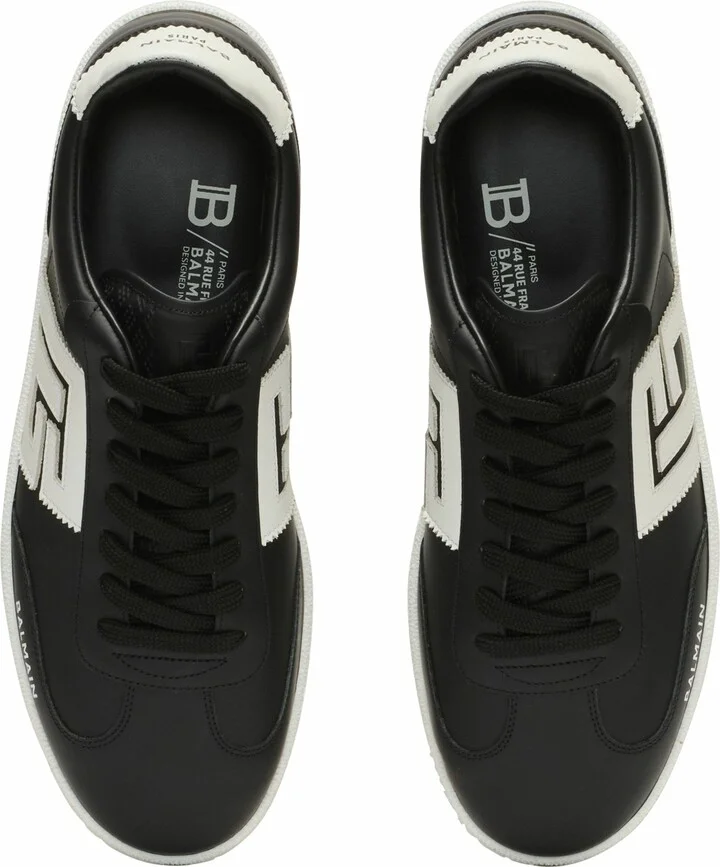 Calfskin Balmain Swan Trainers - Image 5
