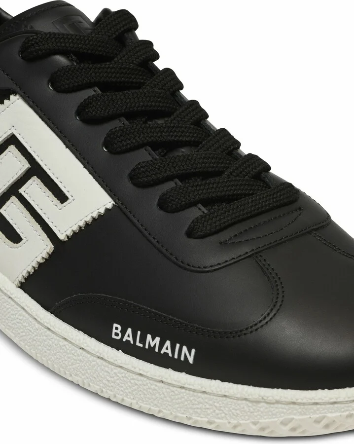 Calfskin Balmain Swan Trainers - Image 8