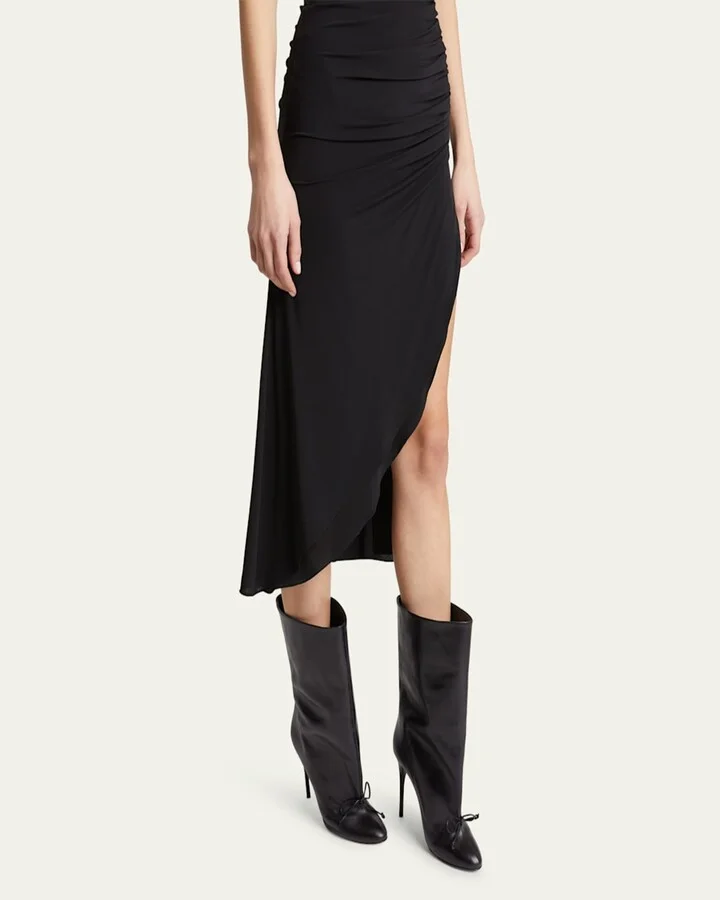 Calfskin Bow Stiletto Ankle Booties - Image 4