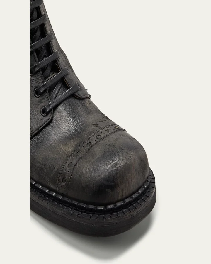 Calfskin Cap-Toe Combat Boots - Image 3