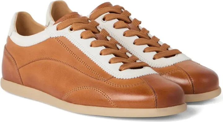 Calfskin Contrast-Panel Sneakers - Image 2