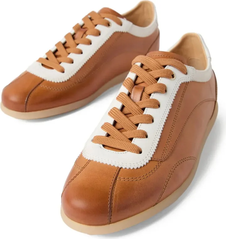 Calfskin Contrast-Panel Sneakers - Image 3