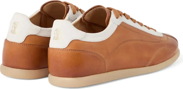 Calfskin Contrast-Panel Sneakers - Image 4