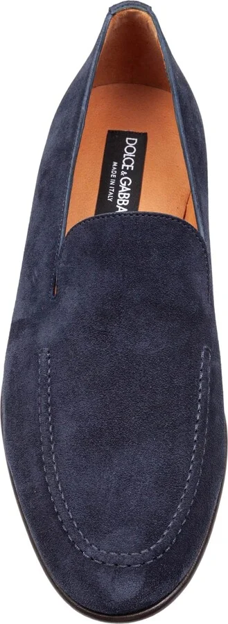 Calfskin Crust Moccasin Color Blue - Image 3