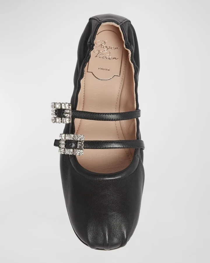 Calfskin Dual Buckle Ballerina Flats - Image 3