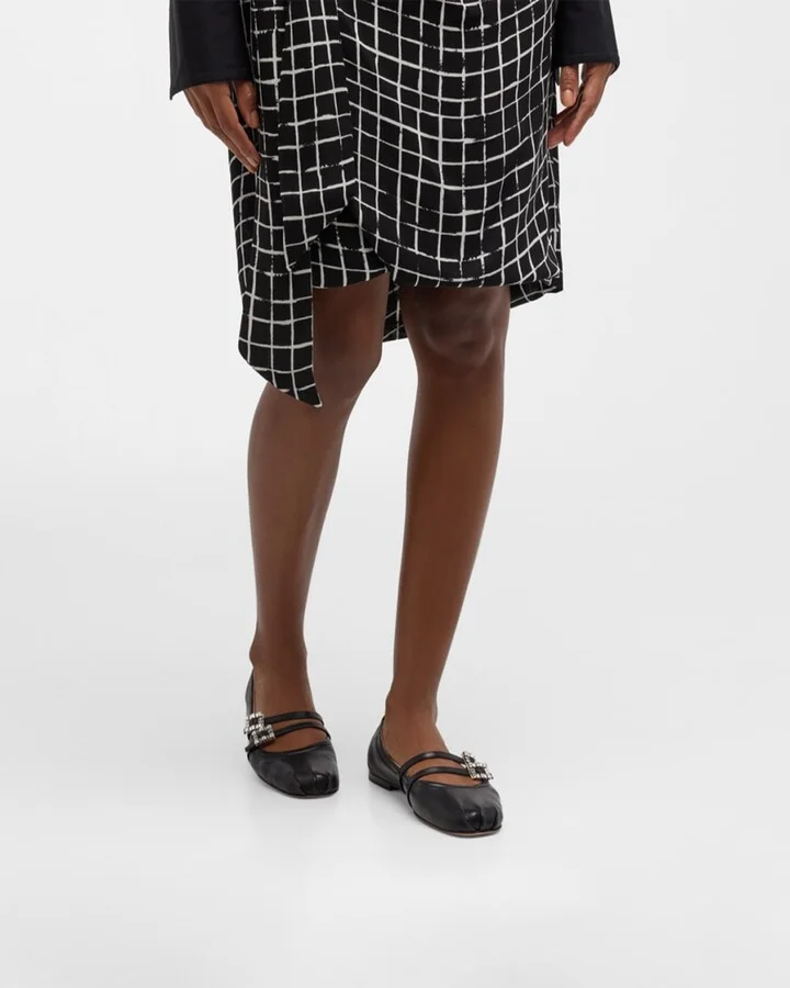 Calfskin Dual Buckle Ballerina Flats - Image 4