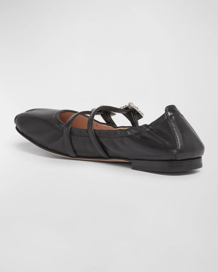 Calfskin Dual Buckle Ballerina Flats - Image 5