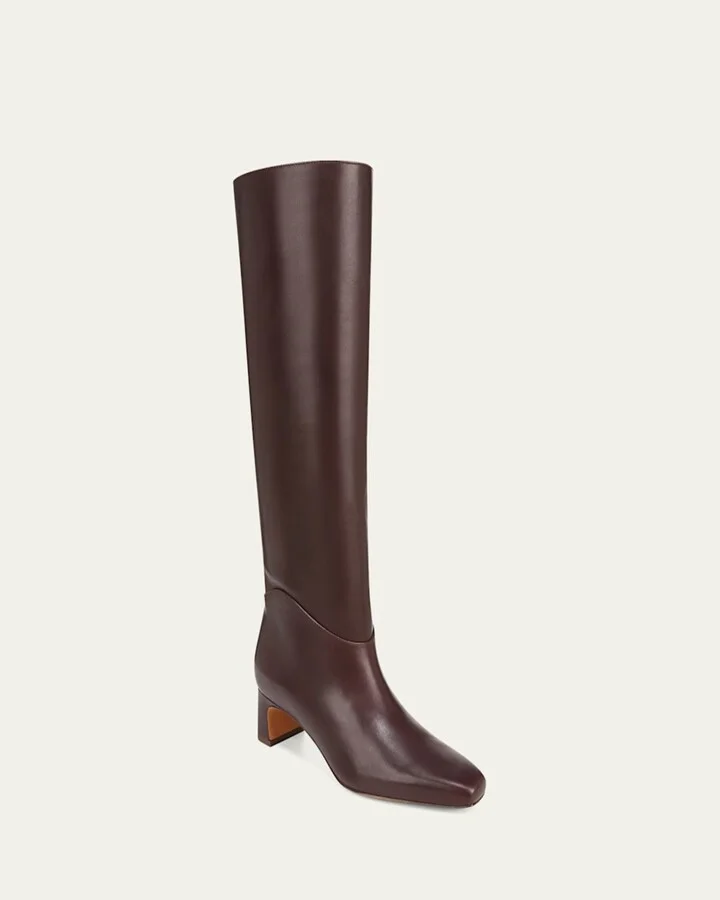 Calfskin Kitten-Heel Knee Boots - Image 3