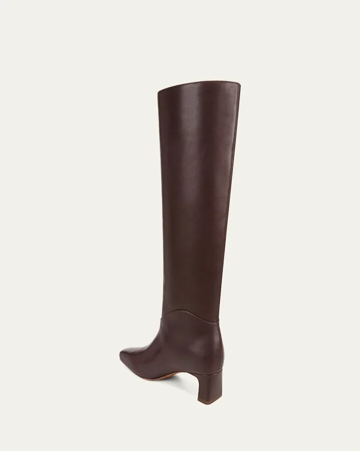 Calfskin Kitten-Heel Knee Boots - Image 4