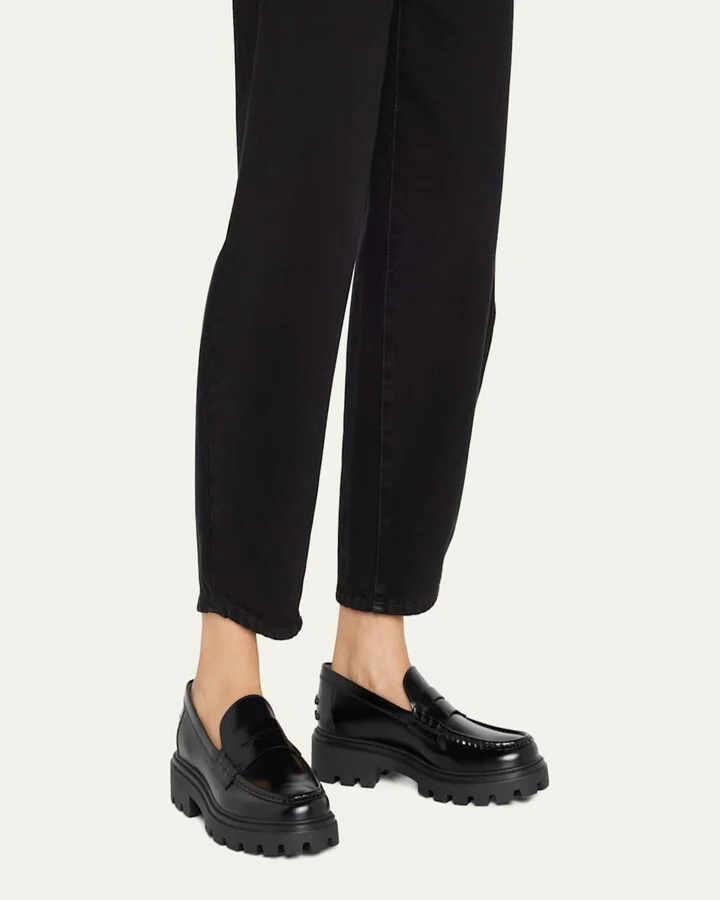 Calfskin Lug-Sole Penny Loafers - Image 2