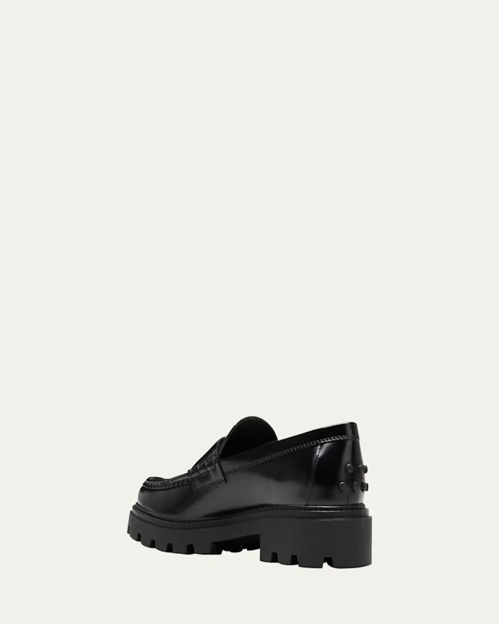 Calfskin Lug-Sole Penny Loafers - Image 4