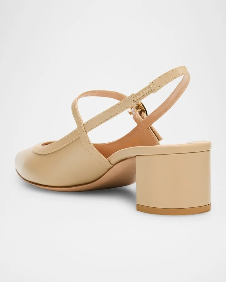 Calfskin Mary Jane Slingback Pumps - Image 2