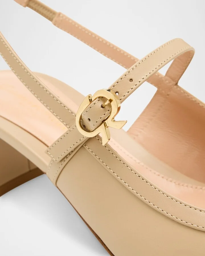 Calfskin Mary Jane Slingback Pumps - Image 3