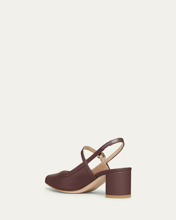 Calfskin Mary Jane Slingback Pumps - Image 2