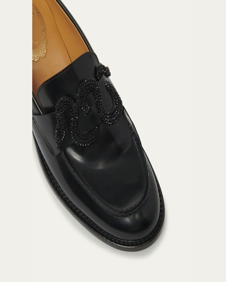 Calfskin Strass Snake Penny Loafers - Image 2