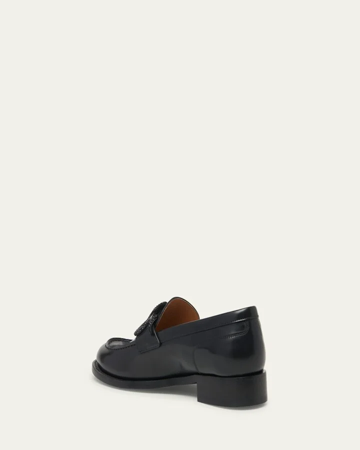 Calfskin Strass Snake Penny Loafers - Image 5