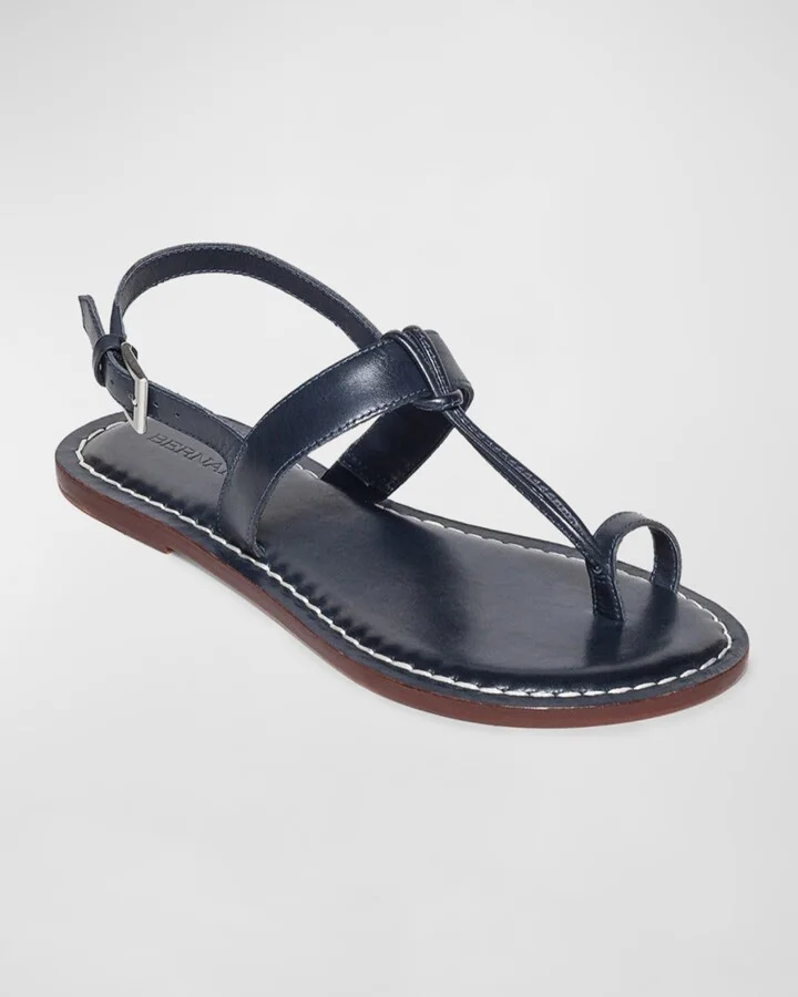 Calfskin T-Strap Slingback Sandals - Image 2