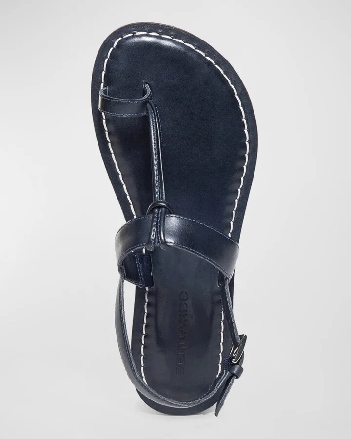 Calfskin T-Strap Slingback Sandals - Image 6