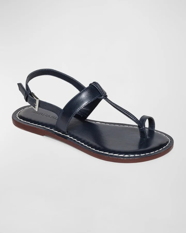 Calfskin T-Strap Slingback Sandals - Image 11