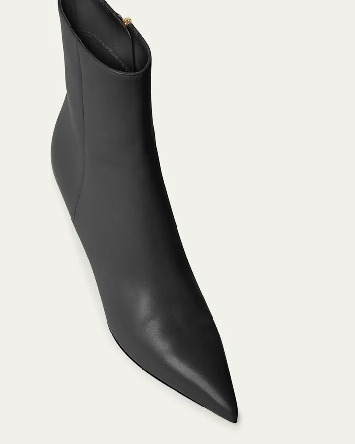 Calfskin Zip Ankle Booties - Image 2