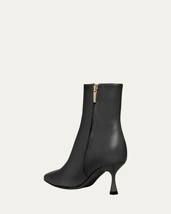 Calfskin Zip Ankle Booties - Image 3