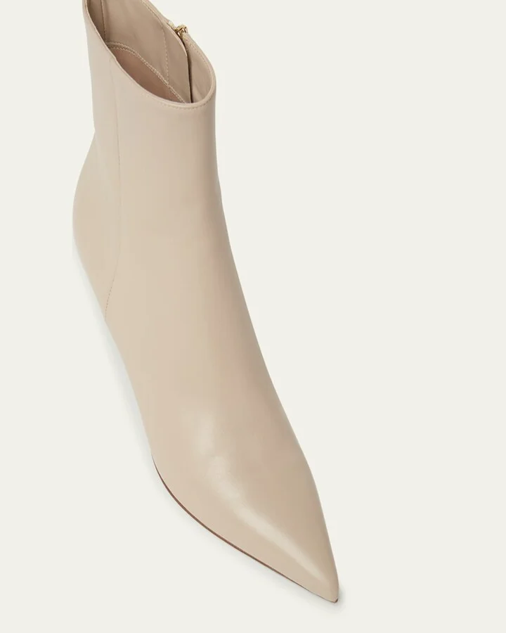 Calfskin Zip Ankle Booties - Image 5
