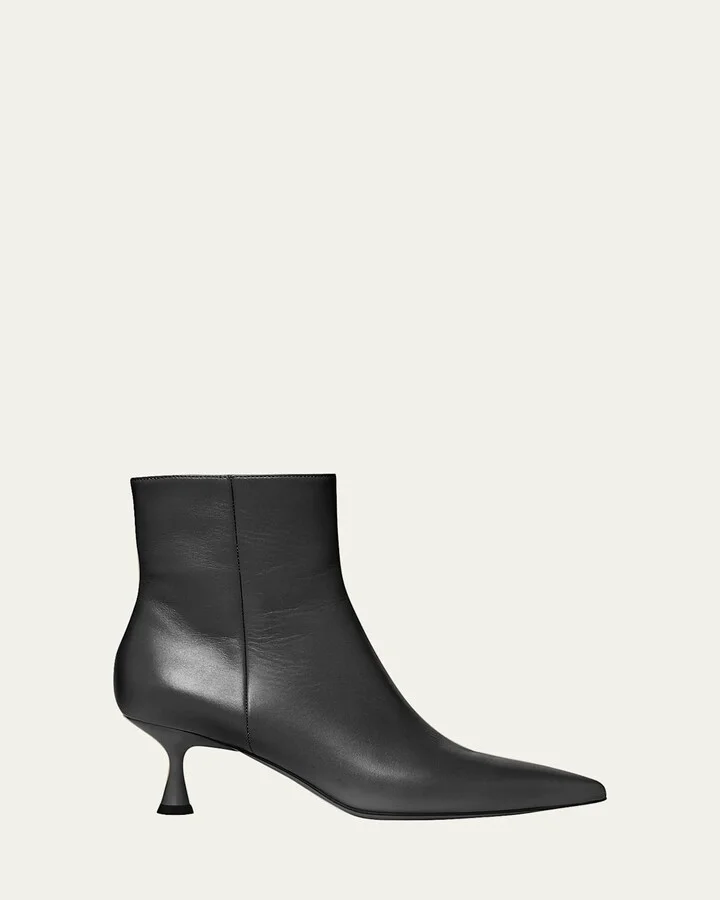 Calfskin Zip Ankle Booties