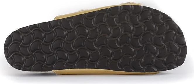 Calin - Vegan Metallic Strap Sandal Slider - Metallic Gold - Image 4