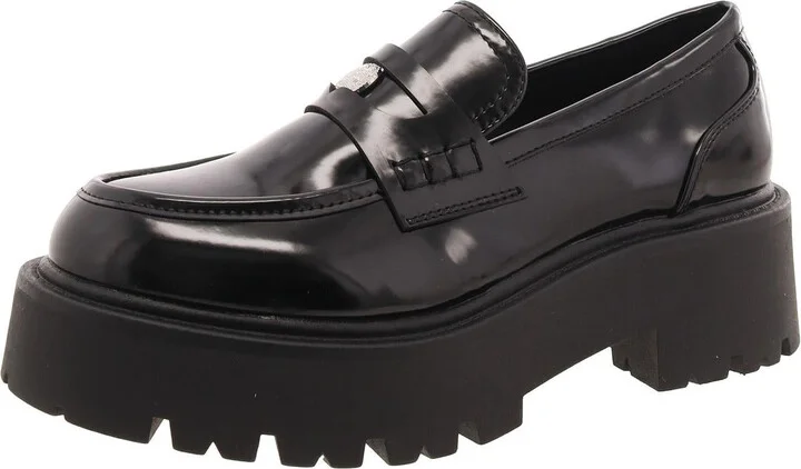 Calistaa Womens Patent Embellished Loafers